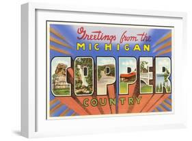 Greetings from Michigan Copper Country-null-Framed Art Print