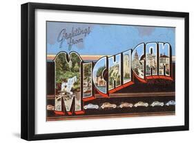 Greetings from Michigan-null-Framed Art Print