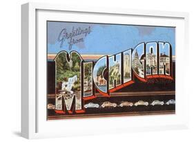 Greetings from Michigan-null-Framed Art Print