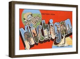 Greetings from Michigan-null-Framed Art Print