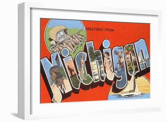 Greetings from Michigan-null-Framed Art Print