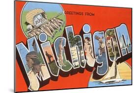 Greetings from Michigan-null-Mounted Art Print
