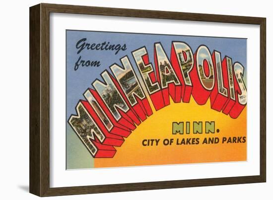 Greetings from Minneapolis, Minnesota-null-Framed Art Print