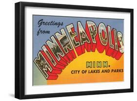Greetings from Minneapolis, Minnesota-null-Framed Art Print