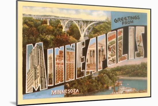 Greetings from Minneapolis, Minnesota-null-Mounted Art Print