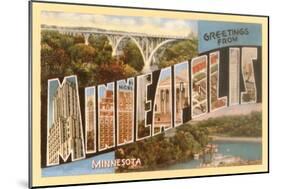 Greetings from Minneapolis, Minnesota-null-Mounted Art Print