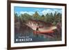 Greetings from Minnesota, Giant Fish-null-Framed Premium Giclee Print