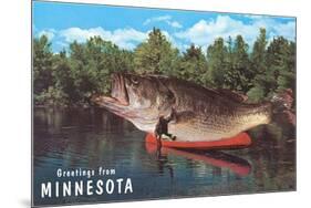 Greetings from Minnesota, Giant Fish-null-Mounted Premium Giclee Print