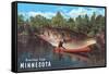 Greetings from Minnesota, Giant Fish-null-Framed Stretched Canvas