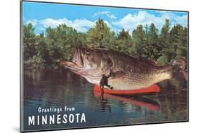 Greetings from Minnesota, Giant Fish-null-Mounted Art Print