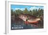 Greetings from Minnesota, Giant Fish-null-Framed Art Print