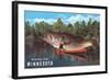 Greetings from Minnesota, Giant Fish-null-Framed Art Print