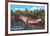 Greetings from Minnesota, Giant Fish-null-Framed Art Print