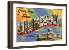 Greetings from Minnesota-null-Framed Art Print