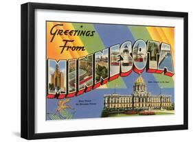 Greetings from Minnesota-null-Framed Art Print