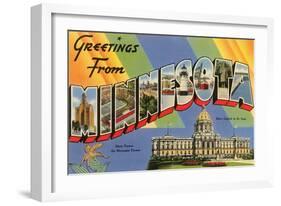 Greetings from Minnesota-null-Framed Art Print