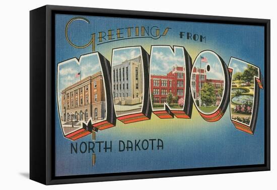 Greetings from Minot, North Dakota-null-Framed Stretched Canvas