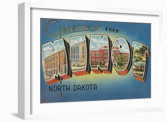 Greetings from Minot, North Dakota-null-Framed Art Print