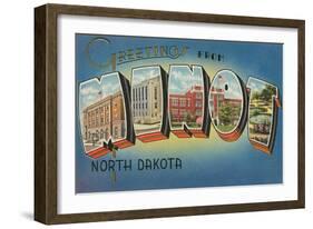 Greetings from Minot, North Dakota-null-Framed Art Print