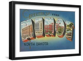 Greetings from Minot, North Dakota-null-Framed Art Print