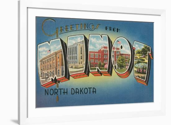 Greetings from Minot, North Dakota-null-Framed Premium Giclee Print