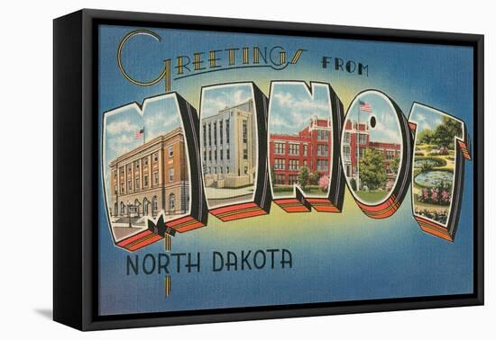 Greetings from Minot, North Dakota-null-Framed Stretched Canvas