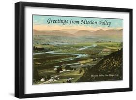 Greetings from Mission Valley, San Diego, California-null-Framed Art Print