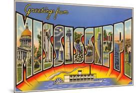 Greetings from Mississippi-null-Mounted Premium Giclee Print