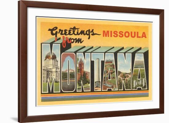 Greetings from Missoula, Montana-null-Framed Premium Giclee Print