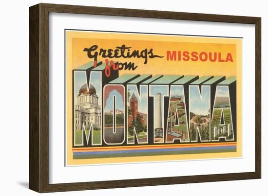 Greetings from Missoula, Montana-null-Framed Art Print