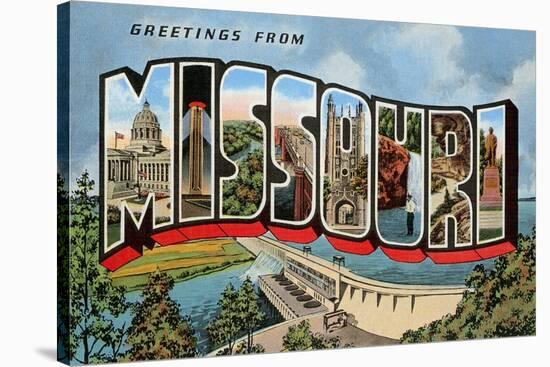 Greetings from Missouri-null-Stretched Canvas