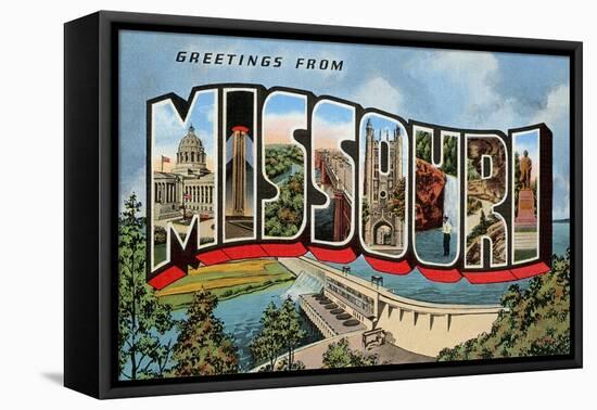 Greetings from Missouri-null-Framed Stretched Canvas