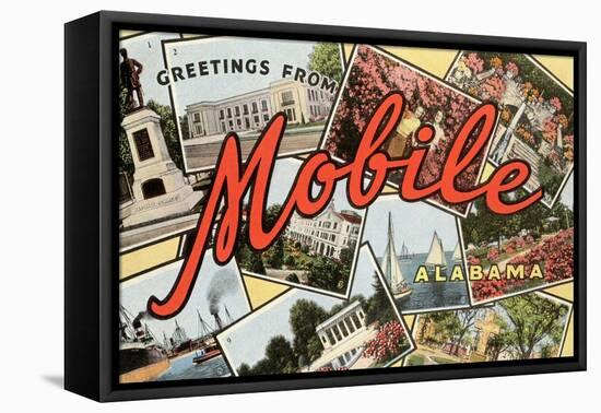 Greetings from Mobile, Alabama-null-Framed Stretched Canvas