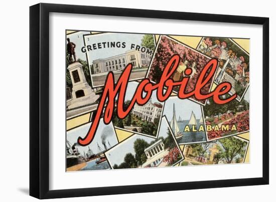 Greetings from Mobile, Alabama-null-Framed Art Print