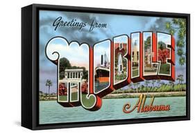 Greetings from Mobile, Alabama-null-Framed Stretched Canvas