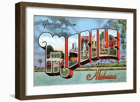 Greetings from Mobile, Alabama-null-Framed Art Print