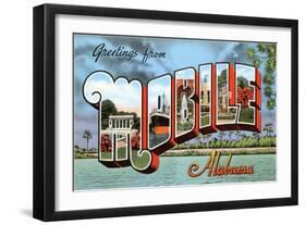 Greetings from Mobile, Alabama-null-Framed Art Print