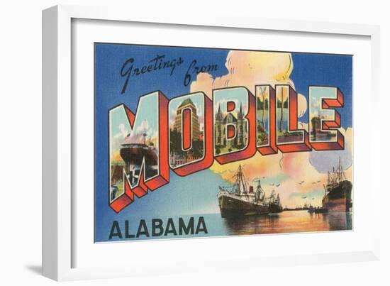 Greetings from Mobile, Alabama-null-Framed Art Print