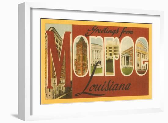 Greetings from Monroe, Louisiana-null-Framed Art Print