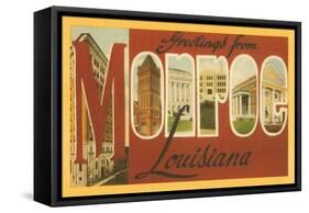 Greetings from Monroe, Louisiana-null-Framed Stretched Canvas