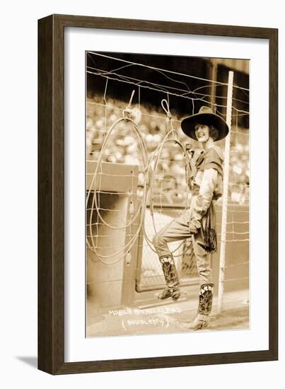 Greetings from Montana, Cowgirl Trick Roper-null-Framed Art Print