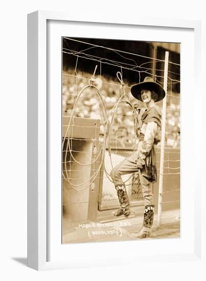 Greetings from Montana, Cowgirl Trick Roper-null-Framed Art Print