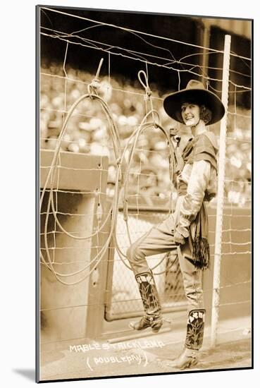 Greetings from Montana, Cowgirl Trick Roper-null-Mounted Art Print