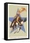 Greetings from Montana, Lady Rider-null-Framed Stretched Canvas