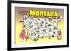 Greetings from Montana-null-Framed Premium Giclee Print