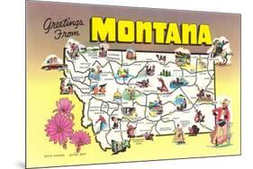 Greetings from Montana-null-Mounted Premium Giclee Print