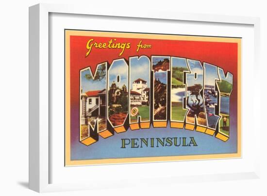 Greetings from Monterey, California-null-Framed Art Print