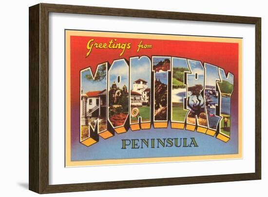 Greetings from Monterey Peninsula, California-null-Framed Giclee Print