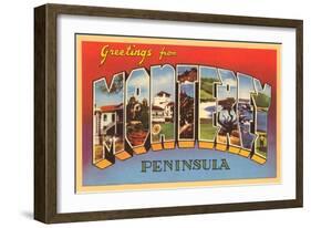 Greetings from Monterey Peninsula, California-null-Framed Giclee Print