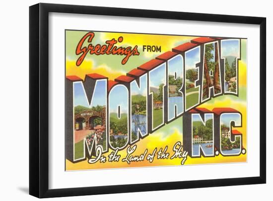 Greetings from Montreat, North Carolina-null-Framed Art Print
